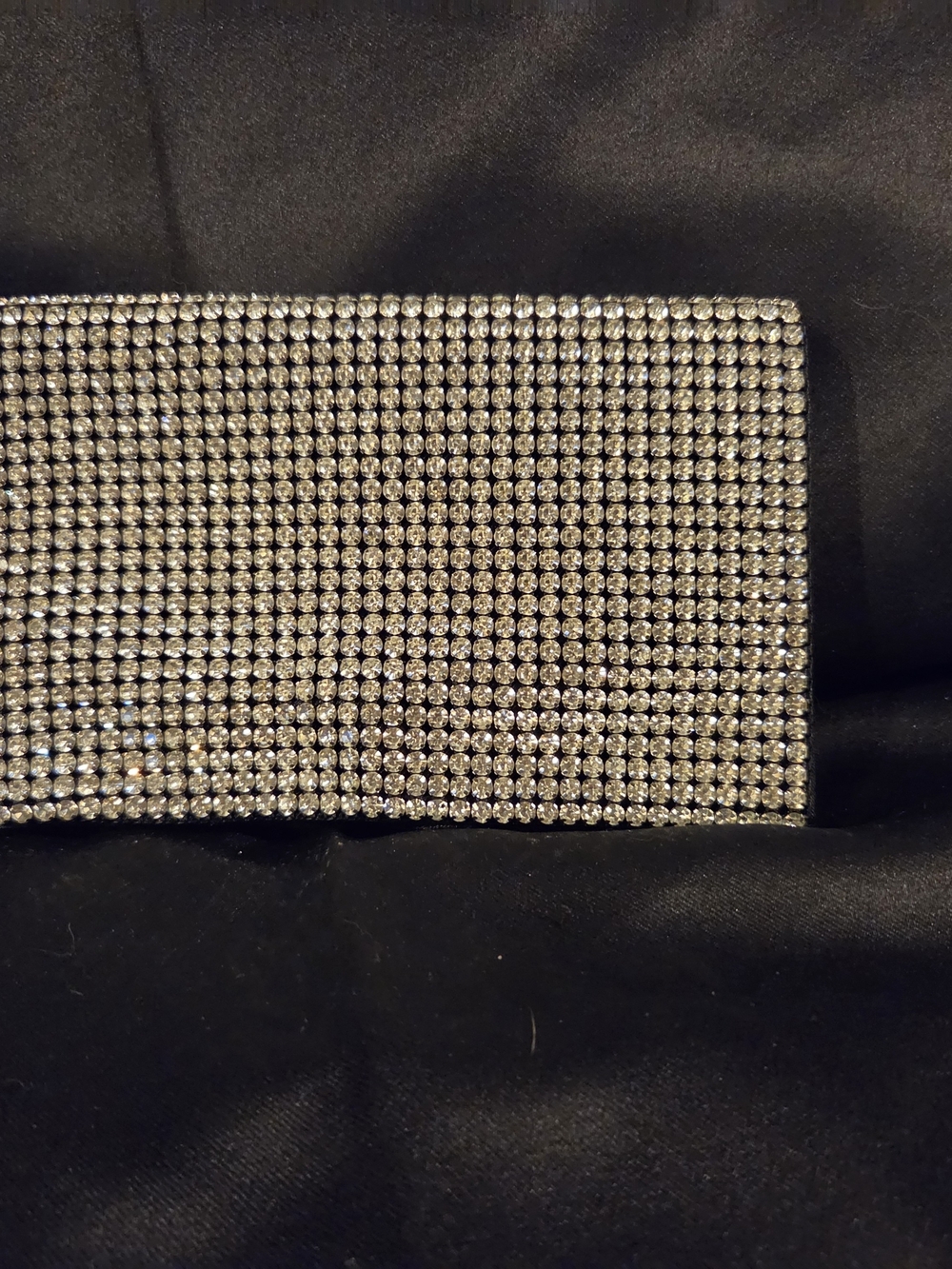 Silver Rhinestone Evening Clutch